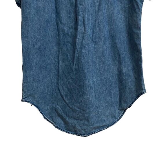 Mileage Women's Button Down Short Sleeve Shirt Size M Front Pockets Split Neck - Picture 10 of 12